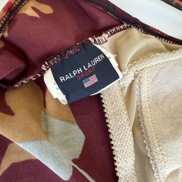 Vintage Ralph Lauren Sport Women's One Piece Floral Burgundy Swimsuit Size 6 USA - Picture 7 of 8